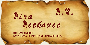 Mira Mitković vizit kartica
